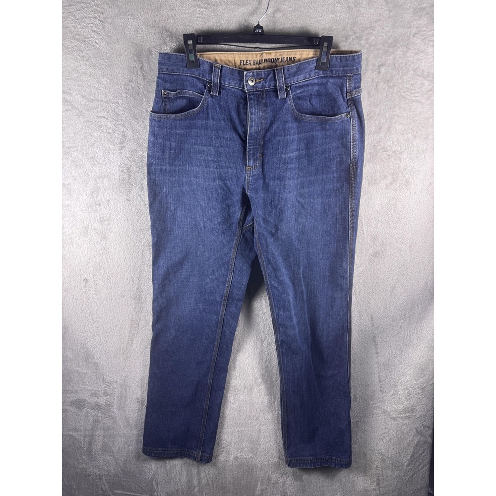 Duluth Trading Co Flex Ballroom Jeans Mens 34x31 Blue Relaxed Fit Straight
